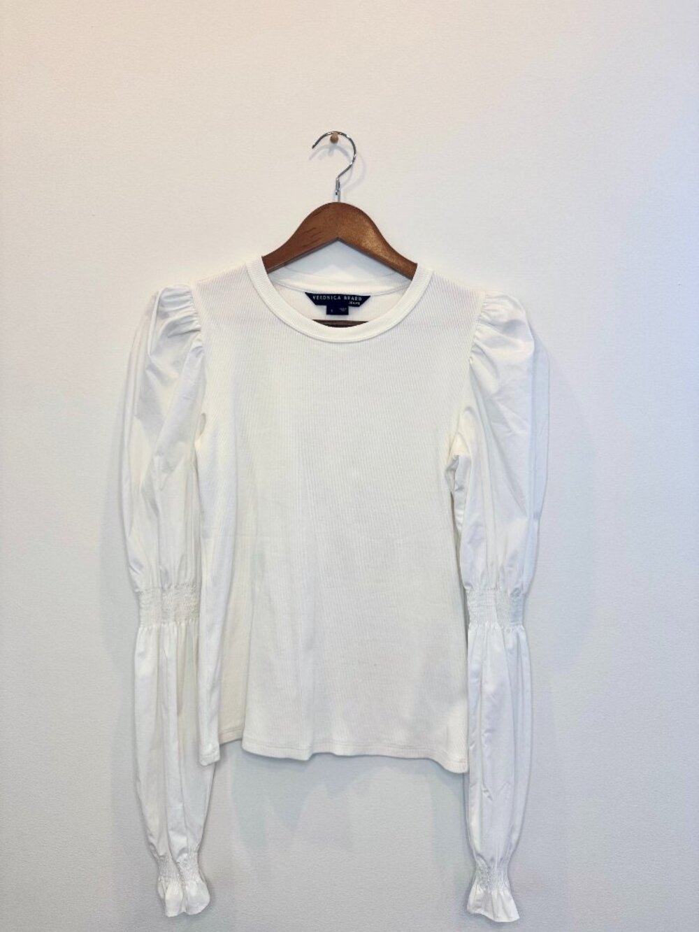 Veronica Beard White Puff Sleeve Top Size S - Picture 5 of 7
